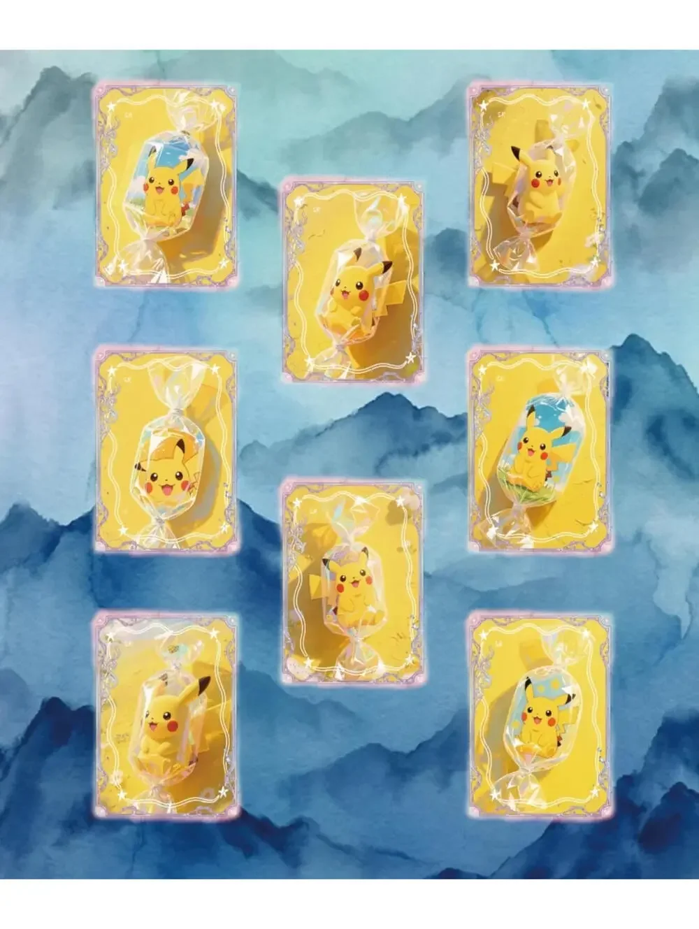 Pokemon Cute Polaroid Card - 3 Strips - Glitter Finish Fan Art